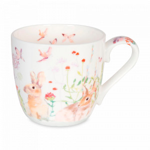 Кружка «Весенние кролики», 450 мл, костяной фарфор, белый, KOENITZ, Германия, Большие кружки