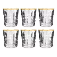 Набор из 6-ти стаканов для виски Gold, 320 мл, хрустальное стекло, позолота, серия Rendez-vous, CRISTAL D ARQUES, Франция, 