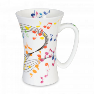 Кружка «Летающие ноты», 630 мл, фарфор, белый, декор, KOENITZ, Германия, Большие кружки