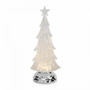 Украшение Снежный фонарь с подсветкой, 25 см, пластик, серебристый, серия Event, ANNA LAFARG, Китай, Новогодний Декор ANNA LAFARG