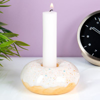 Подсвечник на одну свечу Donut, 7 см, керамика, белый, серия Fast Food, DOIY, Испания_00819740050621067810.jpg