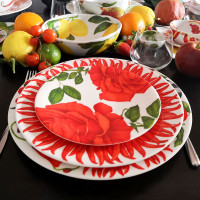 Тарелка обеденная Red Sun, 28 см, костяной фарфор, красный, серия Red, TAITU, Италия_00809510046478229096.jpg