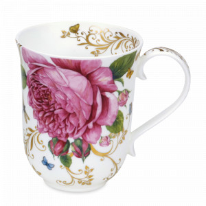 Кружка «Винтажный пион», 330 мл, костяной фарфор, декор, серия Braemar, DUNOON, Великобритания, DUNOON (Великобритания)