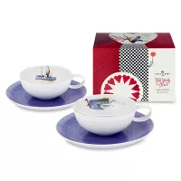 Набор из 2-х чайных пар и чай в подарок, 250 мл, фарфор, декор, серия Tea with Alice, VISTA ALEGRE, Португалия, 