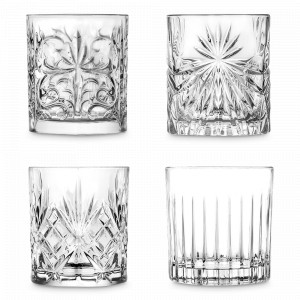 Набор из 4-х стаканов для виски, 340 мл, хрустальное стекло, серия Mixology, RCR, Италия, Бокалы для виски
