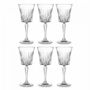 Набор из 6-ти бокалов для вина, 230 мл, хрустальное стекло, серия Timeless, RCR, Италия, Фужеры для вина