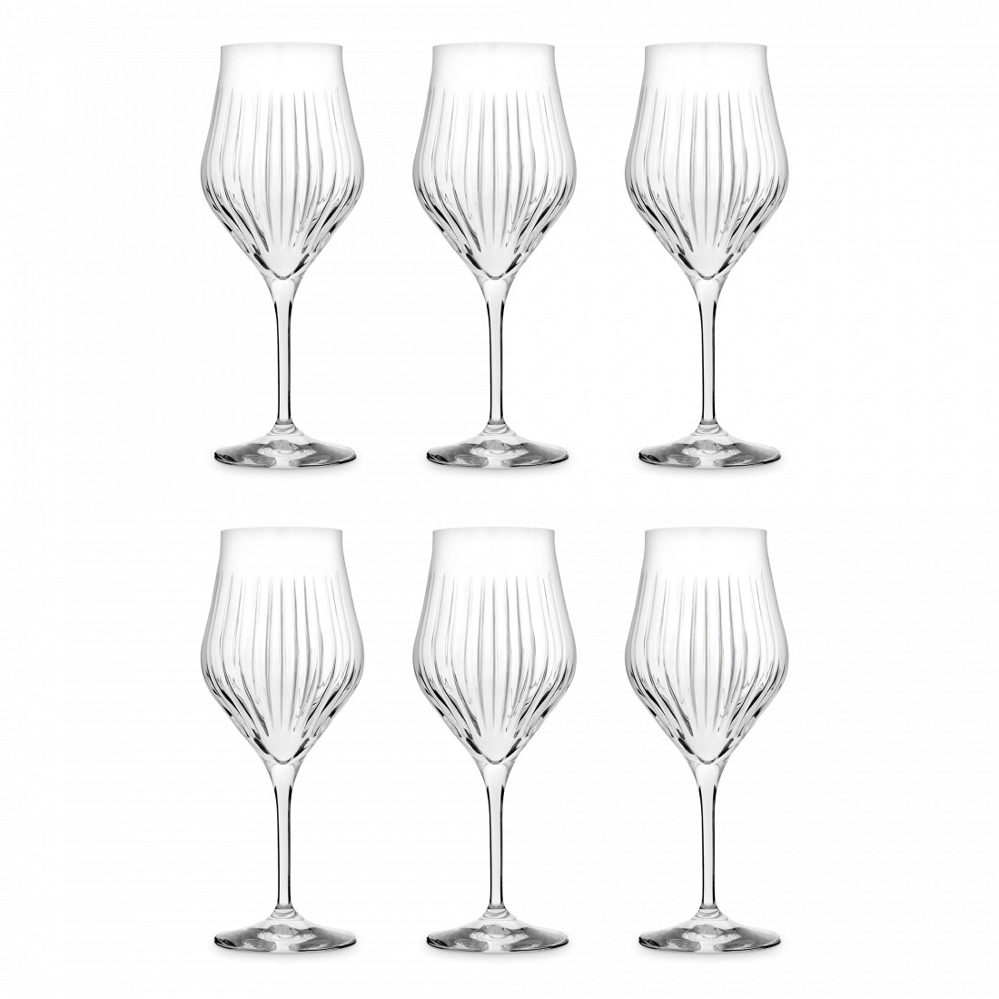 Набор из 6-ти бокалов для белого вина Optic, 450 мл, хрустальное стекло, серия Timeless, RCR, Италия