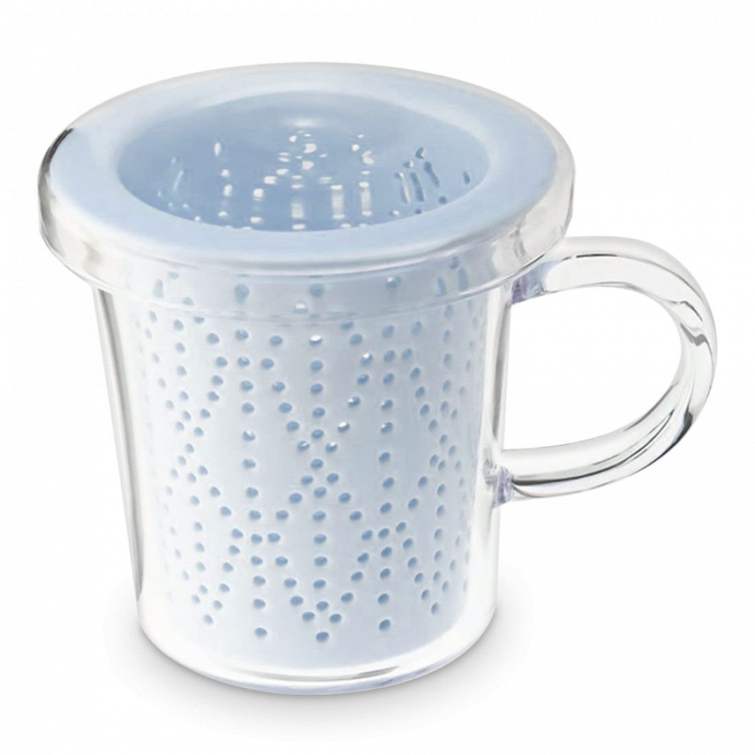 Кружка с ситечком, 300 мл, фарфор, стекло, голубой, серия Weave, LOVERAMICS, Гонконг