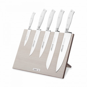Набор кухонных ножей, 5 штук, на магнитной композитной подставке ComposeEat (светлое дерево),серия Riviera Blanca, ARCOS, Испания, Набор ножей накири