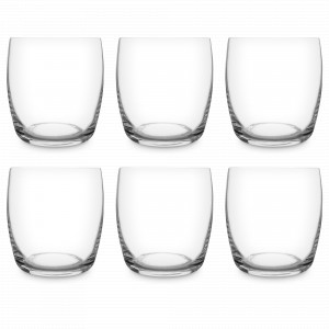 Набор из 6-ти стаканов для виски, 380 мл, хрустальное стекло, серия Glamour, RCR, Италия, Скидка -35% на итальянское стекло RCR