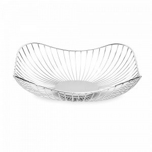 Корзина для фруктов «Волны», 28 см, металл, стальной, серия Spin, ANNA LAFARG, Китай, Этажерки и вазы для фруктов