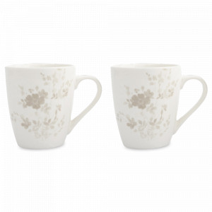 Набор из 2-х кружек Цветы и листья, 350 мл, фарфор, белый, серия Florence, ANNA LAFARG, Китай, Кружки