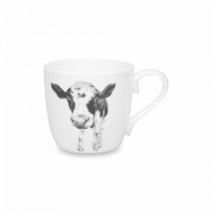Кружка «Удивительные животные - Корова», 425 мл, фарфор, белый, черный, KOENITZ, Германия, Большие кружки