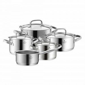 Набор из 4-х кастрюль и ковша с крышками, 9 предметов, сталь, серия Gourmet Plus, WMF, Германия, WMF (Германия)
