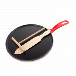Сковорода для блинов, 27 см, чугун, красный, серия Cerise, LE CREUSET, Франция, Лучшие сковороды для блинов