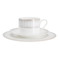 Сервиз чайный на 6 персон Аррис, 21 предмет, костяной фарфор, белый, золотистый, серия Emily, ANNA LAFARG, Китай_00817070037547121048.jpg