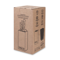 Подставка для кухонных ножей, 11 х 11 х 24 см, композитный материал, мрамор Сахара Brown, серия Elegance, ComposeEat, Россия_00822610054332677835.jpg