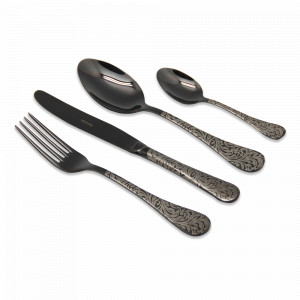 Набор столовых приборов 24 предмета, на 6 персон, сталь, серия Rocco Black #5, HERDMAR, Португалия, HERDMAR (Португалия)