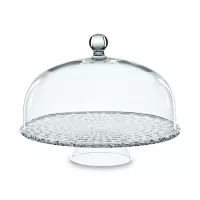 Тортница на ножке с крышкой BOSSA NOVA для пирожных, диаметр: 32 см, материал: хрустальное стекло, NACHTMANN, Германия, 