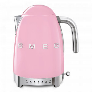 Чайник электрический с регулируемой температурой, 1,7 л, нержавеющая сталь, пластик, 27,5 х 22,6 х 17,1 см,  розовый, SMEG, Италия, SMEG (Италия)