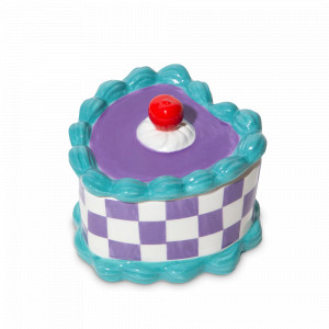 Шкатулка Heart Cake, 11 х 9 см, керамика, белый, декор, серия Sweetie, DOIY, Испания, Предметы интерьера DOIY