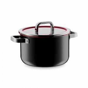 Кастрюля с крышкой, 24 см, 6.4 л, сталь, черный, серия Fusiontec Functional, WMF, Германия, Fusiontec Functional WMF