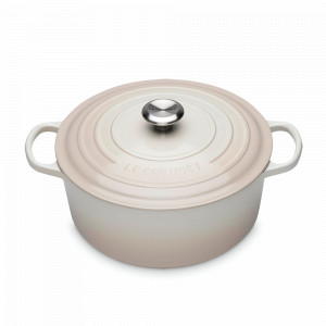 Кастрюля чугунная с крышкой, 24 см, 4.2 л, цвет: меренга, серия Meringue, LE CREUSET, Франция, Чугунная посуда Le Creuset 