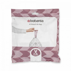 Пакет для мусора V, 40 штук, 2-3 л, полиэтилен, BRABANTIA, Бельгия, Пакеты для мусора BRABANTIA