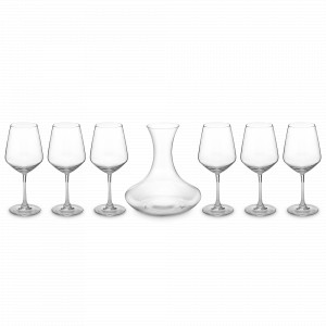Набор для вина, 7 предметов, 1.2 л и 550 мл, хрустальное стекло, серия Universum, RCR, Италия, Скидка -35% на итальянское стекло RCR
