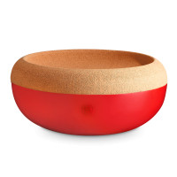 Чаша для фруктов и овощей с крышкой, 35 см, керамика, красный, EMILE HENRY, Франция