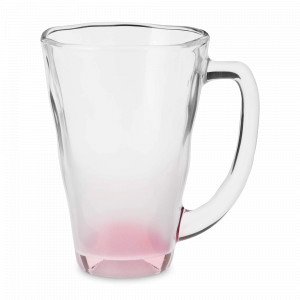 Кружка для пива, 13 см, 390 мл, стекло, розовый, серия Awadachi, TOYO SASAKI GLASS, Япония, Бокалы и кружки для пива