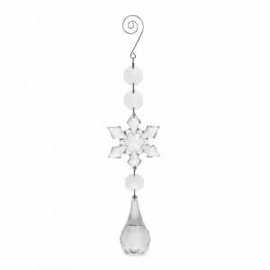 Украшение елочное - подвес Снежинка с кристаллом, 25 см, акрил, металл, прозрачный, серия Event, ANNA LAFARG, Китай, Event ANNA LAFARG