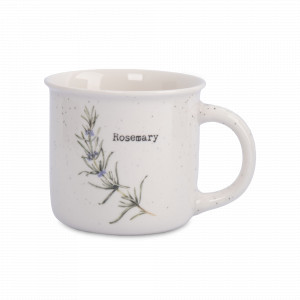 Кружка «Розмарин», 370 мл, фарфор, белый в крапинку, серия Herbarium, ANNA LAFARG, Китай, Кружки фарфоровые