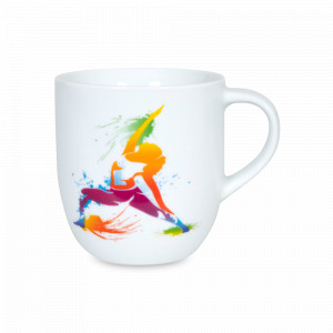 Кружка «Йога», 580 мл, фарфор, белый, декор, KOENITZ, Германия, Большие кружки