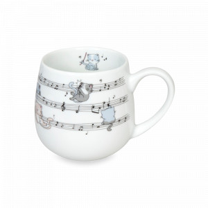Кружка «Музыка, Милые кошечки», 400 мл, фарфор, белый, декор, KOENITZ, Германия, Большие кружки