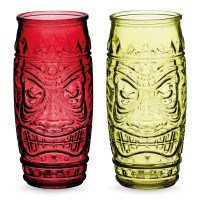 Набор из 2-х стаканов для коктейлей, 650 мл, стекло, красный, зеленый, серия Bar Craft, KITCHEN CRAFT, Великобритания