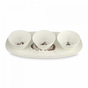 Набор из 3-х салатников на подносе «Морские свинки», 30 х 15 см, костяной фарфор, декор, серия Wrendale Designs, ROYAL WORCESTER, Великобритания, ROYAL WORCESTER (Великобритания)