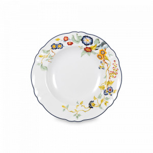 Тарелка десертная Bianco e blu, 20.5 см, фарфор, белый, декор, серия Florentius, LE COQ, Италия, Тарелки из Италии