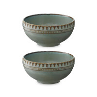 Набор из 2 пиал, 200 мл, фарфор, синий, коричневый, серия Kitchen Spirit, TKANO, Россия