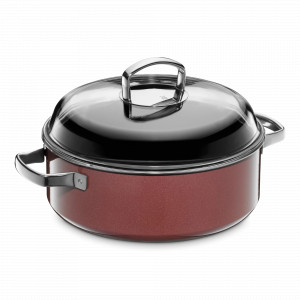 Сотейник с крышкой, 28 см, 5.9 л, сталь, бордовый, серия Fusiontec Mineral, WMF, Германия, WMF (Германия)