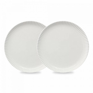 Набор десертных тарелок, 2 предмета, 21 см, фарфор, белый, серия Kitchen Spirit, TKANO, Россия, Наборы тарелок для кухни