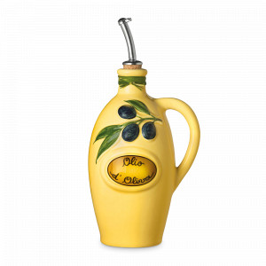 Бутылка для масла Sole, 750 мл, керамика, белый, декор, серия Oliera Classiche, NUOVA CER, Италия, NUOVA CER (Италия)