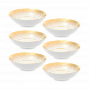 Набор из 6-ти розеток White Gold, 11 см, фарфор, белый, золотой, серия Constanza Rio, FALKENPORZELLAN, Германия, Соусники