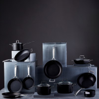 Кастрюля с крышкой, 18 см, алюминий, стекло, черный, серия No Colour, LE CREUSET, Франция_00802980037662488288.jpg