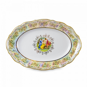 Блюдо овальное Мадонна, 29 см, фарфор, перламутр, серия Мария-Тереза, REPAST, Чехия, Мария-Тереза REPAST