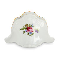 Подставка для салфеток, 14 см, фарфор, белый, декор, серия Полевой цветок, BERNADOTTE, Чехия