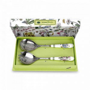 Набор из 2-х предметов для сервировки «Ботанический сад», 25 см, фаянс, нержавеющая сталь, белый, декор, серия Botanic Garden, PORTMEIRION, Великобритания, PORTMEIRION (Великобритания)