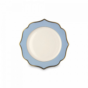Тарелка пирожковая Celeste, 15 см, костяной фарфор, позолота, голубой, серия Ionica, LE COQ, Италия, Тарелки хлебные
