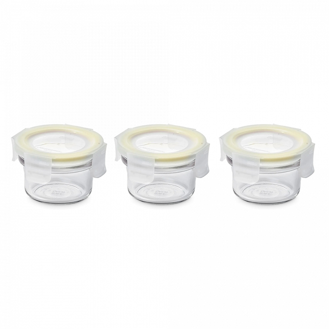 Набор из 3-х контейнеров, 150 мл, стекло, желтый, GLASSLOCK, Корея