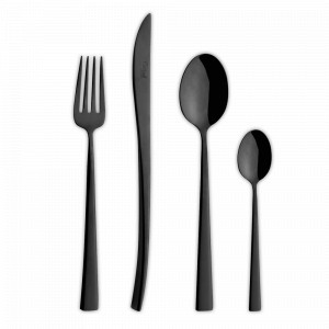 Набор столовых приборов на 6 персон, 24 предмета, черный, серия Duna, CUTIPOL, Португалия, CUTIPOL (Португалия)